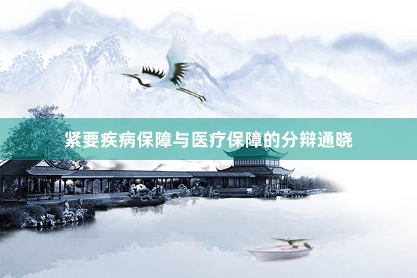 紧要疾病保障与医疗保障的分辩通晓